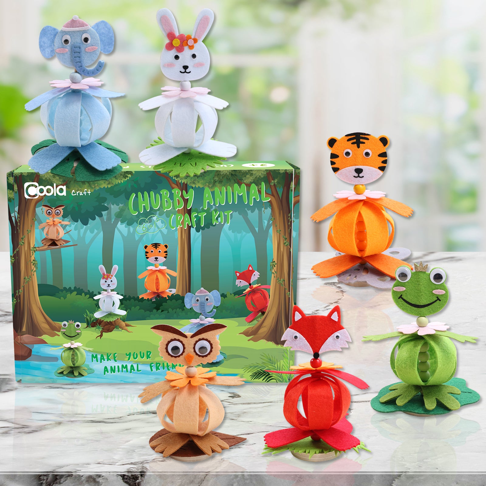 qollorette Padded Felt Animals for Children, Fox Creative Crafts for Children DIY Kit – Creative Games Set DIY